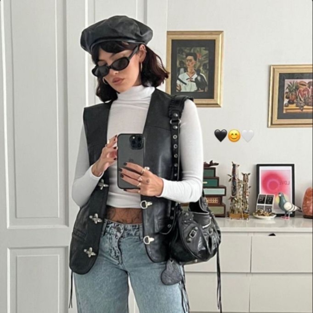 Y2K Black Fringe Shoulder Bag